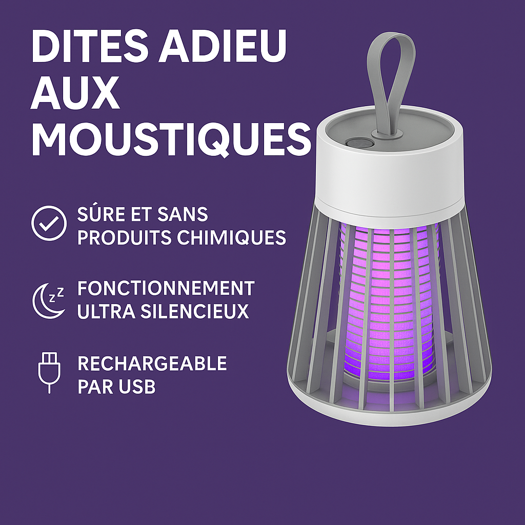 Piège Anti-Moustique Électrique Rechargeable