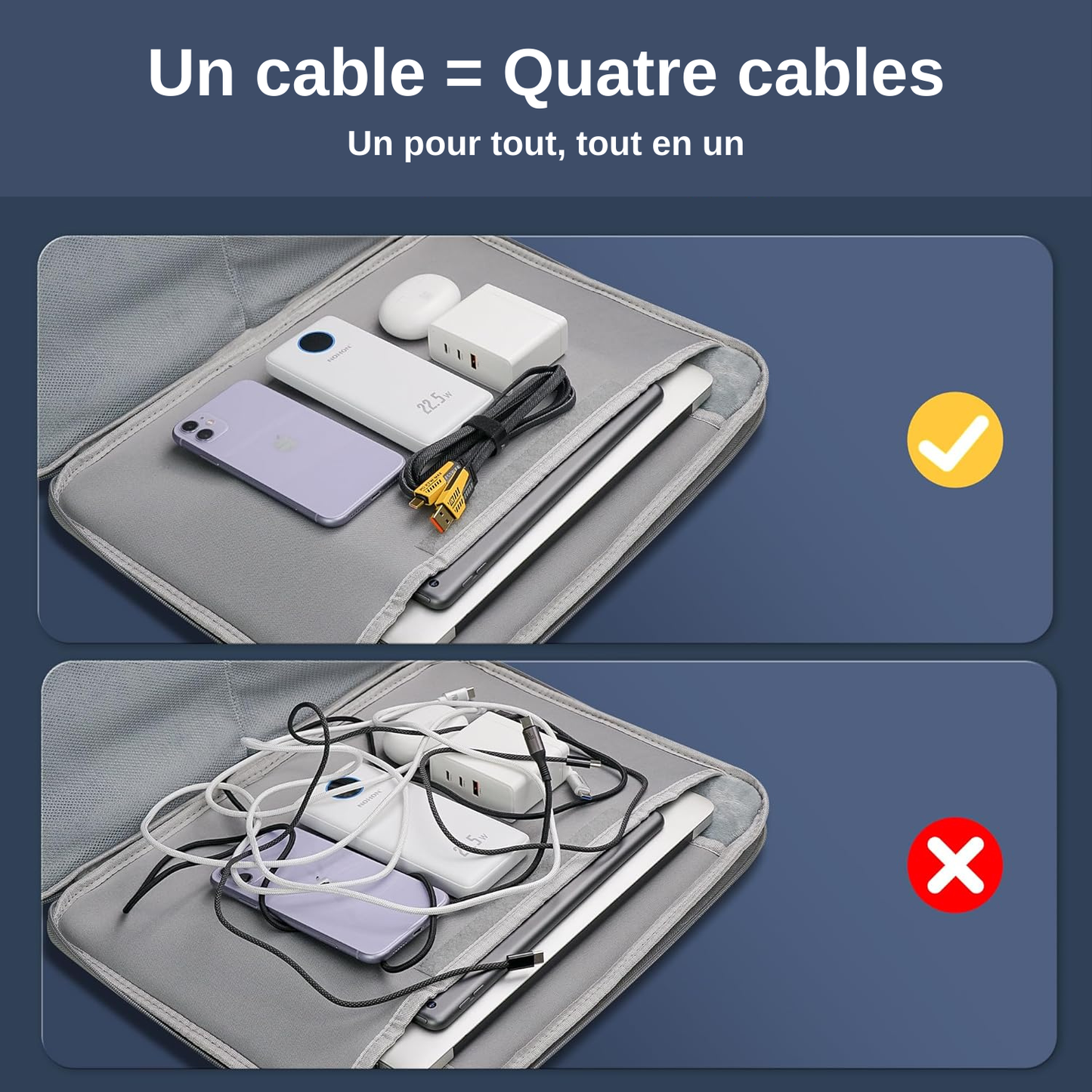 Cable Multifonctions 4 IN 1