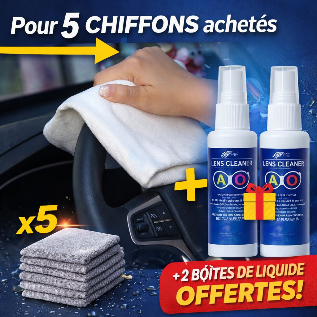Chiffons Ultra-Absorbants + 2 Liquides de nettoyage OFFERTS !