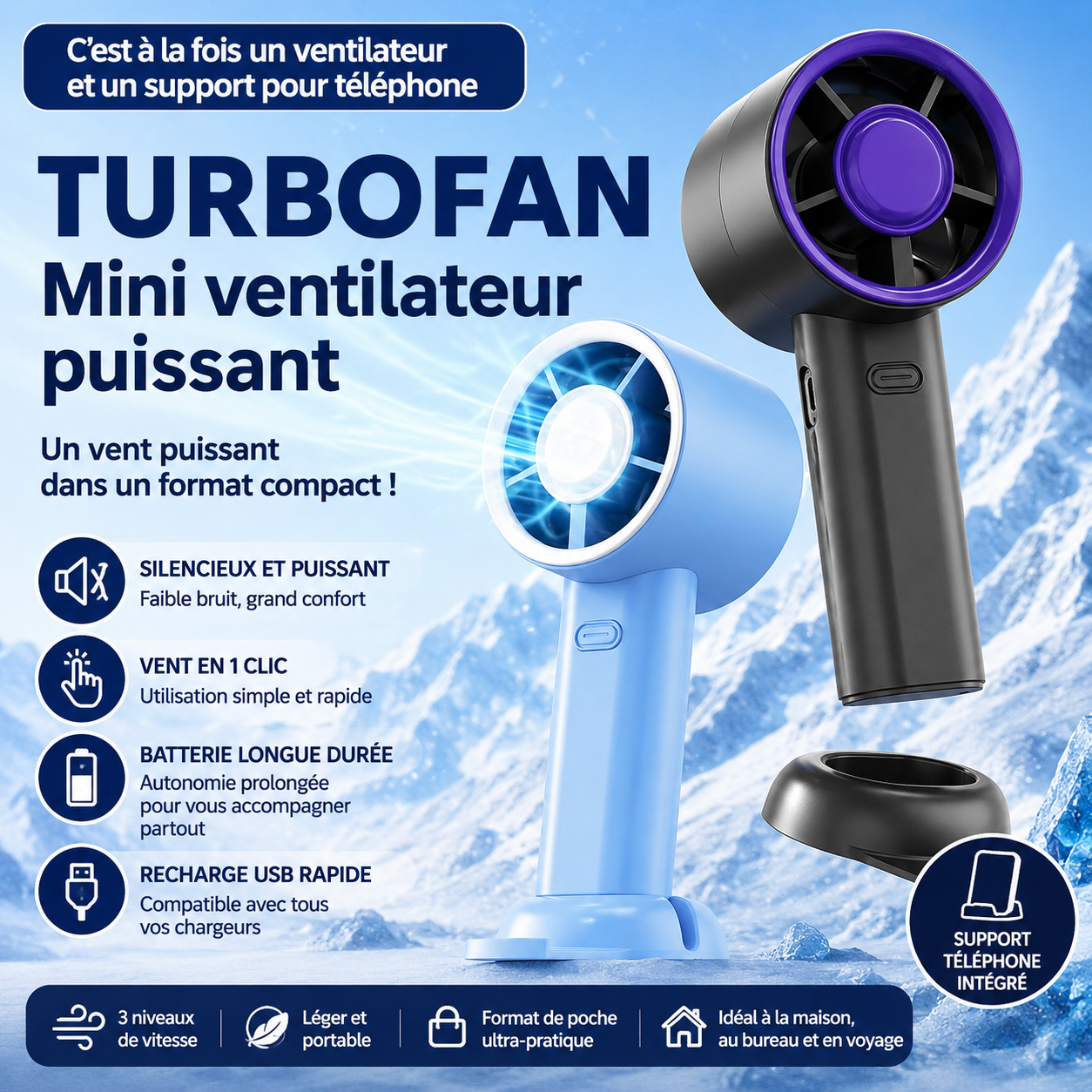 🌪️ TURBOFAN™ – LE VENT FRAIS QUI VOUS SUIT PARTOUT