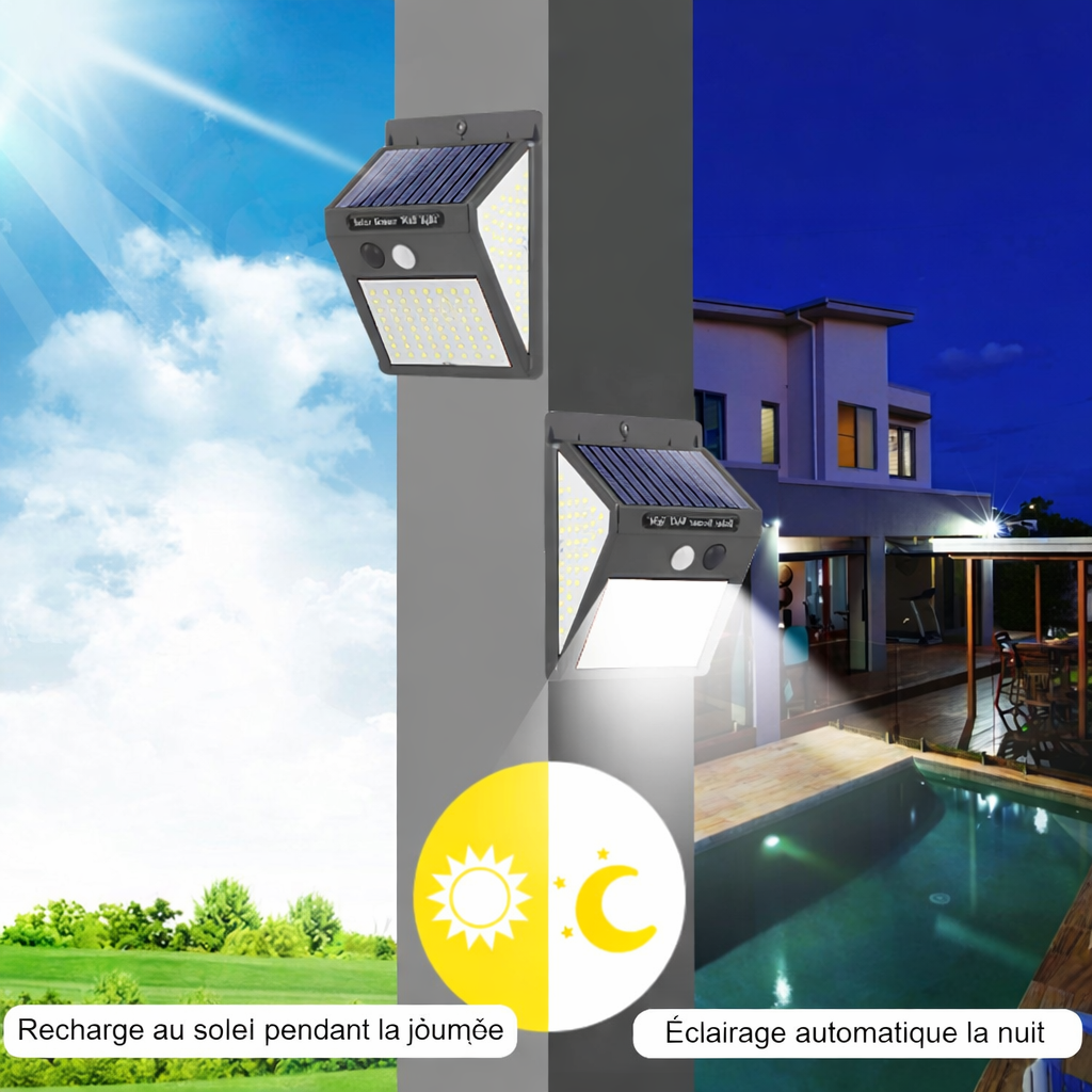Lampe Solaire Sécurité LED – Détection Automatique Sans Facture