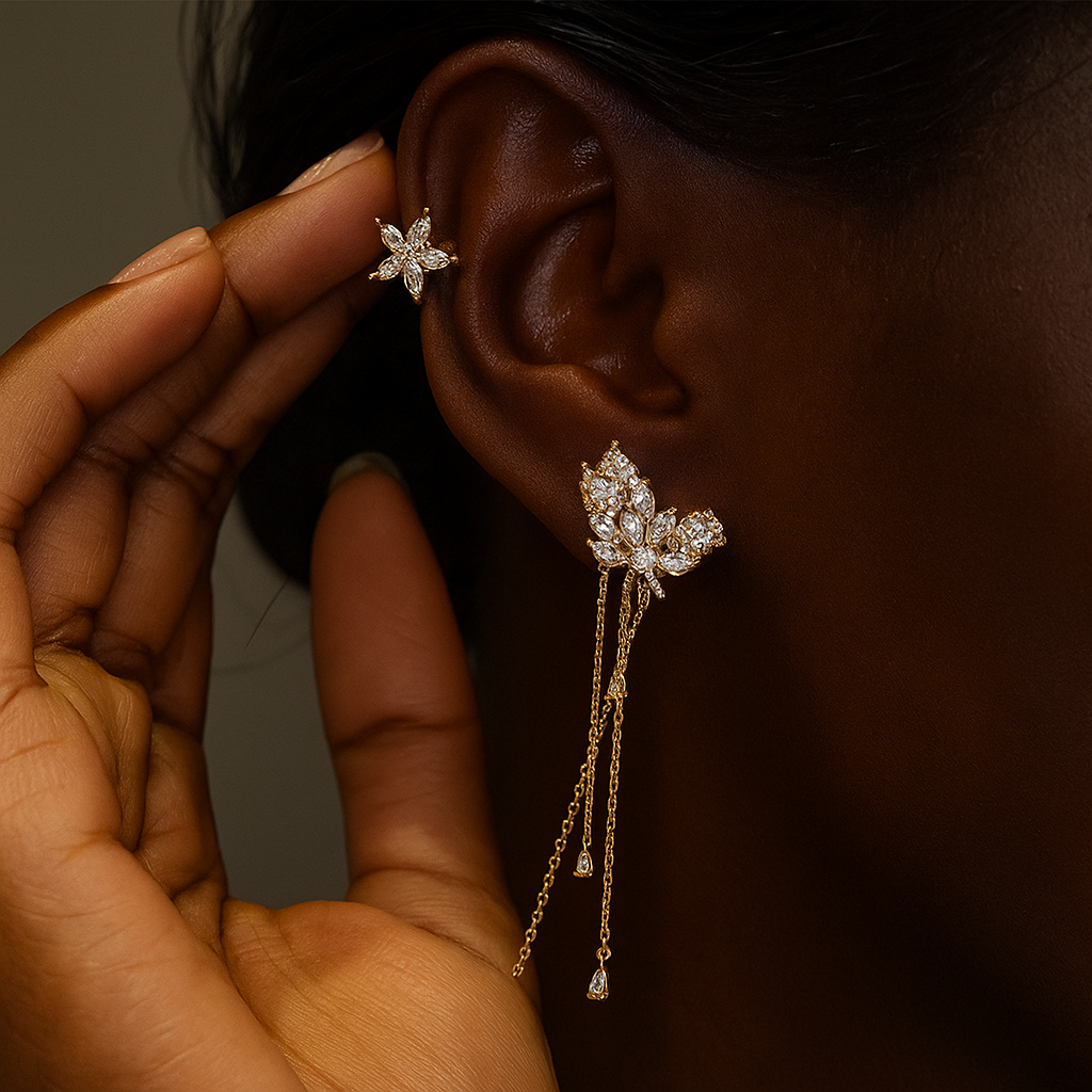 🌟Boucles d’oreilles Star Tassel – Élégance sans perçage 💫