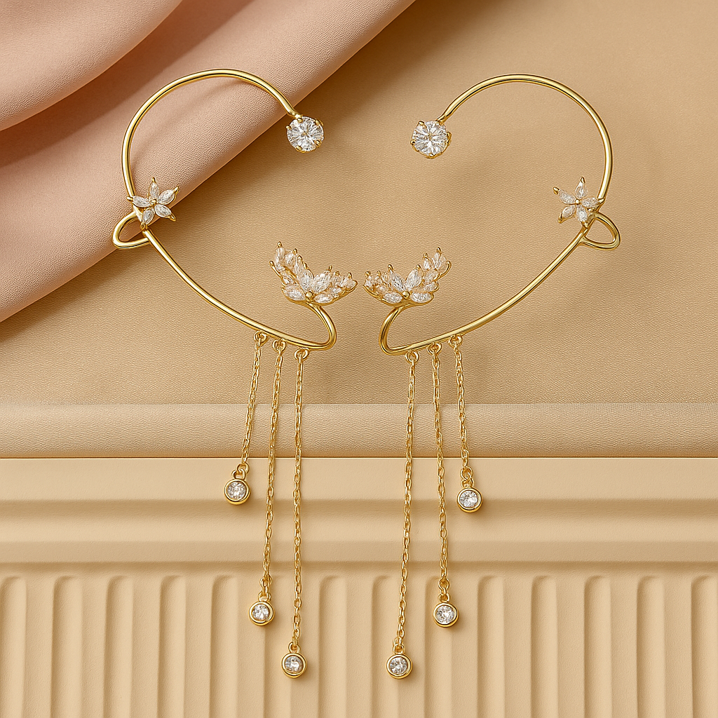 🌟Boucles d’oreilles Star Tassel – Élégance sans perçage 💫